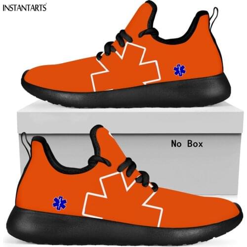 INSTANTARTS Paramedic EMT Pattern Girls Casual Shoes Knit Breathable Womens Nursing Shoe Outdoor Fitness Sneakers Female Mujer