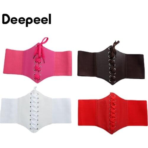 Deepeel 1pc 60-80cm Womens Rivet Super Wide Cummerbunds Female Waist Corset Fashion Elastic Decorative Bandage Belt CB715