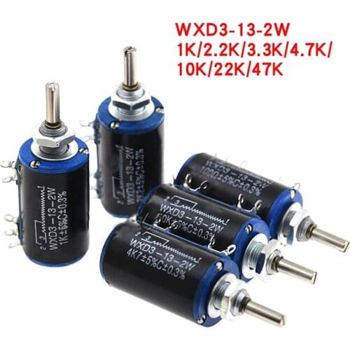 1PCS WXD3-13 100 200 220 680 1K 2.2K 3.3K 4.7K 5.6K 6.8K 10K 22K 33K 47K 100K Ohm WXD3-13-2W Wirewound Potentiometer