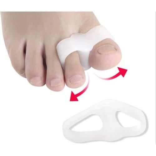 2Pair Silicone Gel Foot Fingers Two Hole Toe Separator Thumb Valgus Protector Bunion Adjuster Hallux Valgus Guard Foot Care