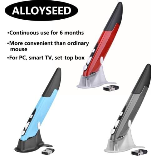 Adjustable Wireless USB Optical Presenter Pen Mouse 2.4G 4Keys 1600DPI Ergonomic Mini Mice for Computer Laptop Smart TV Box