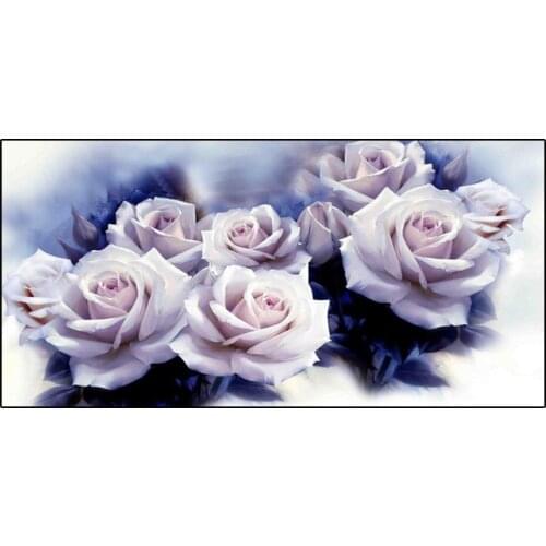 5D DIY Diamond Embroidery Sale White Roses Flower Full Round Or Square Rhinestones Decoration Home Diamond Painting A929