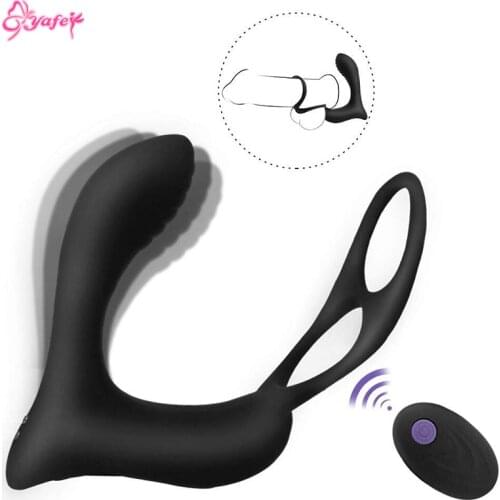 10 Speed Anal Vibrator Butt plug Strapon Dildo Dual Rings Double Penetration Delay Lasting Anal sex toys Male Prostate Massage