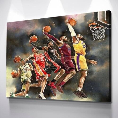 Basketball poster superstar road to success poster canvas wall art sports poster room wall art canvas poster Modern Home Wall Ar