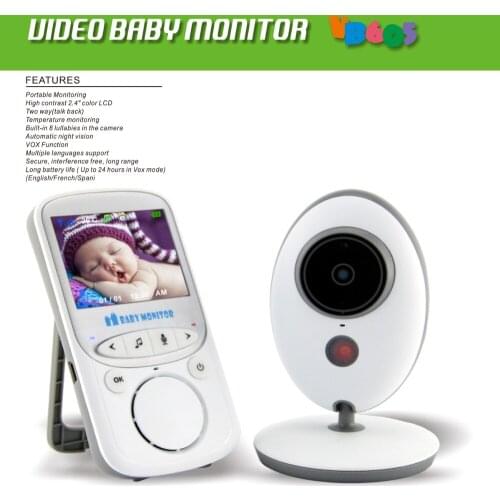 Wireless Video Baby Monitor 2.4GHz, 2.4inch LCD 2 Way Audio Talk Night Vision Security Camera Babysitter Baby Sleep monitor UK