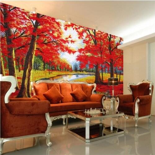 Beibehang Large Custom Wallpaper Mural Maple Leaf Background papel de parede 3d wallpaper for walls 3 d papier peint
