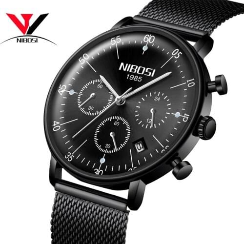 Montre Homme 2018 NIBOSI Unisex Men And Women Watches Top Brand Luxury Dress Fashion Wrist Watch Chronograph Man Clock Luxury