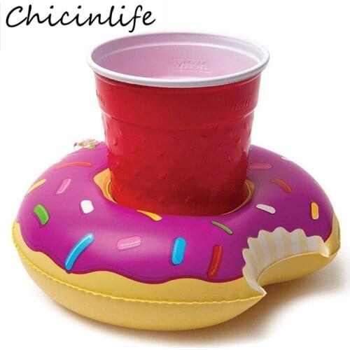 Chicinlife 1Pcs Inflatable Drink Donut Cup Holder Wedding Birthday Party Swimming Pool Beach Party KidsToys Decoration Supplies