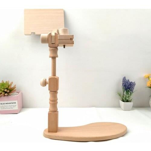 Wooden Cross Stitch Grid Embroidery Tower Stand Holder Frame