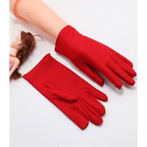 New Full Finger Spandex Elastic Gloves Women Men Spring Summer Outdoor Sunscreen Driving Dance Jewelry Fashion Etiquette Gloves