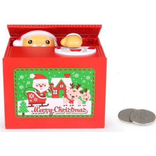 Electric Santa Claus Piggy Bank ATM Money Storage Box Automatic Eating Coin Saving Pot Desktop Decor Children Christmas Gift