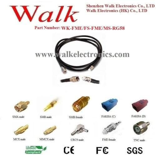 FME male FME female rg58 cable, FME rg58 cable, fme connector cable, rg58 extension cable