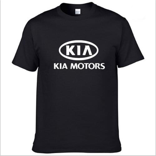Mens Short Sleeve KIA Car Logo T-shirt Summer casual male solid colour Cotton T shirts Men Fashion Hip Hop Harajuku Men Clothe