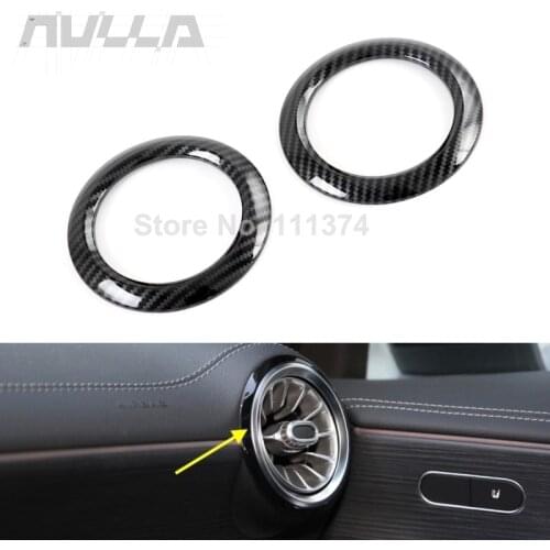 For Mercedes Benz CLA 180 200 220 250 260 2020 Carbon Car Interior Front Side Air Condition Outlet Vent Frame Trim Accessories