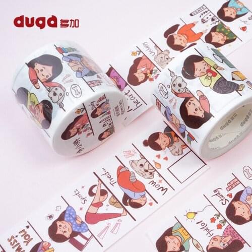 Collage Story Washi Tape Creative Aesthetic Funny Cute DIY And Paper Tape Diary Students Handmade Stationery Office Supplies