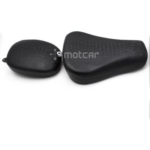 Motorcycle Driver/Passenger Seat Leather Pillow Solo Cushion Cafe Racer Saddle For Harley Sportster Forty Eight XL1200 883 72 48