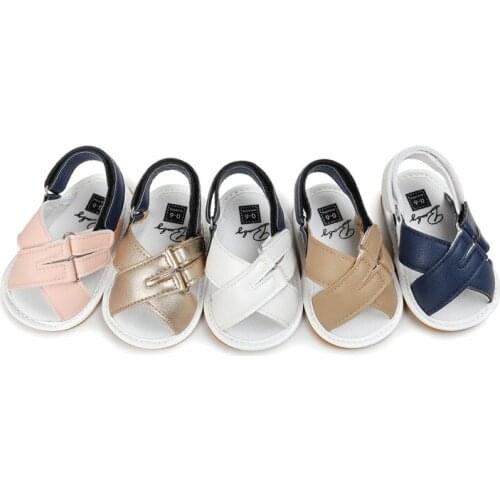 Summer 5 color Velcro soft rubber baby baotou shoes 0-1 years old baby indoor and outdoor non-slip waterproof toddler shoes