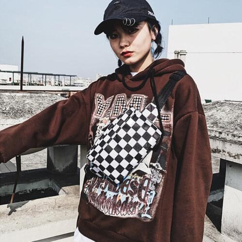 Women Waist Bag Fashion Fanny Pack Street Hip hop Chest pack Unisex Lattice Banana Bags High-quality Female Waist pack Purse