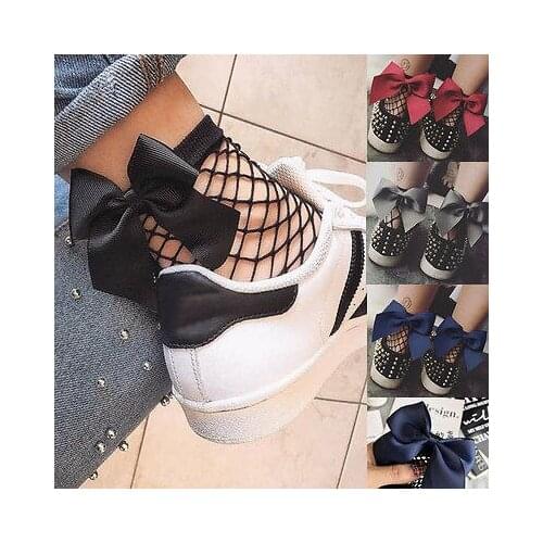 Fashion Women Girls Cute Bow Ruffle Fishnet Ankle High Socks Mesh Lace Fish Net Short Thin Socks 9 Style Outfit Summer