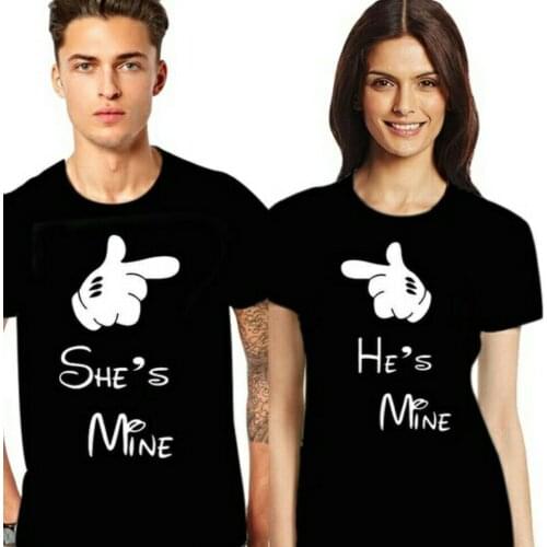 Hubby Wifey Tshirt Couple Matching Cute T-shirt just married She-Hes Mine Couples Outfits T Shirt