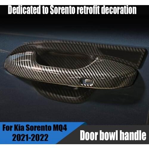 For Kia Sorento MQ4 2021 2022 outer door handle door bowl modification carbon fiber pattern decorative cover