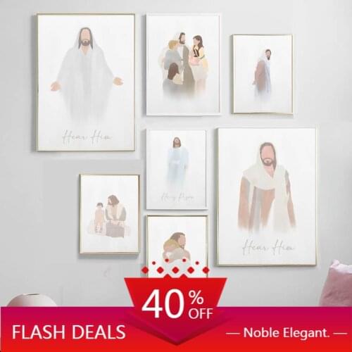 Wall Art Christmas Canvas Painting Holy Jesus Biblical Stories Nordic Poster And Prints Home Decoration For Living Room Wall Dec