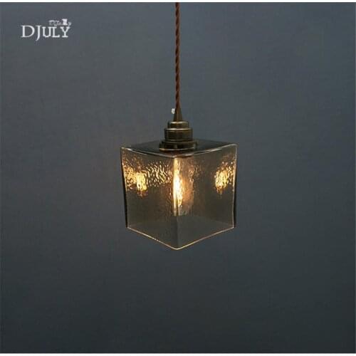 Novel design Cube Smoke gray pendant lights for coffee store bar novelty loft decor hanging lamp dining room lighting fixtures