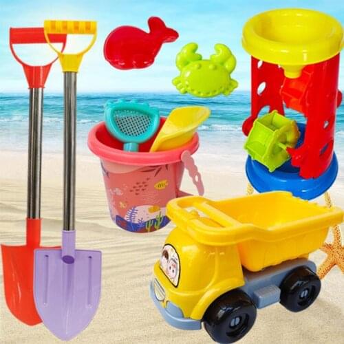 Beach Sand Toys Set For Kids Soft Rubber Sandbox Water Bucket Shovel Model Snow Summer Toys Outdoor Tool Kit Play Water Games