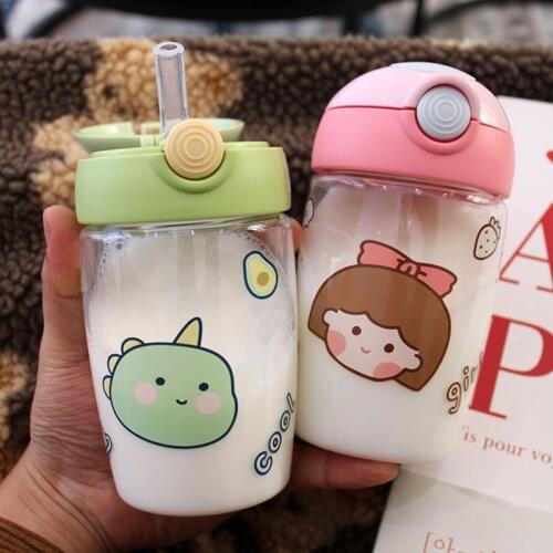 400ML Baby Drink Plastic Cup Children Infant Silicone Leakproof Drinking Water Bottles Feeding Kids Toddler Newborn Sippy Cup