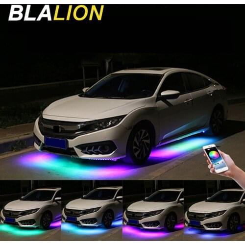 Car Underbody Underglow Ambient Lights Strip Backlight Flexible Rgb App Dream Color LED Decorative Styling Atmosphere Neon Lamp
