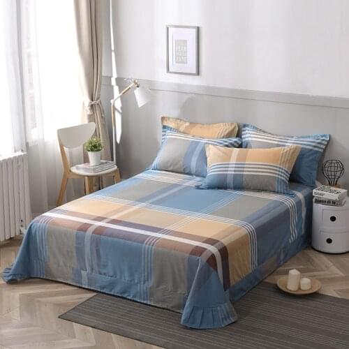 Colorful twin flat sheets king size plaid plaid bed sheets queen size 100% cotton bed lines multicolor grids bedsheet