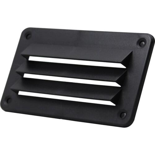 Rectangular Louvre Air Vent / Dent Vent for Caravan RV Boat Black - 140x79mm