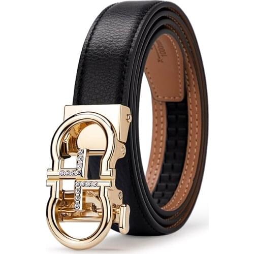 WILLIAMPOLO Fashion Genuine Leather Belt For Men Automatically Buckle Mens Belt Luxury Design Dress Belts PL2089-94P
