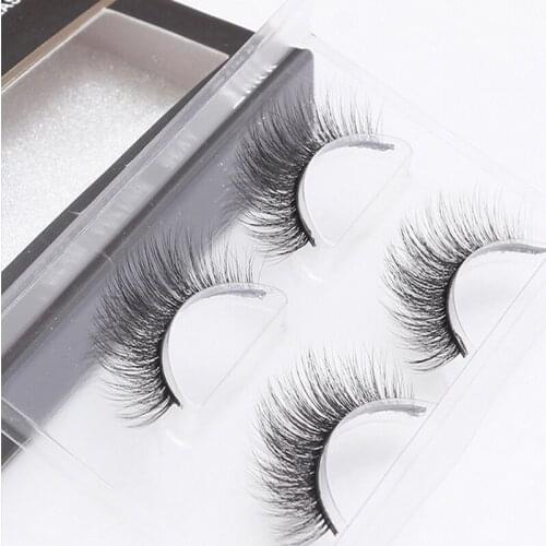 2 Pairs 3D Professional Handmade Natural Eyelashes Cross Eyelash Extension Stereoscopic Curl Thick False Eyelashes