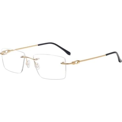 Rimless Retro Unisex Pure Titanium Progressive Multi-focal Lens Optical Eyewear High Quality See Near Far Reading Glasses Frame