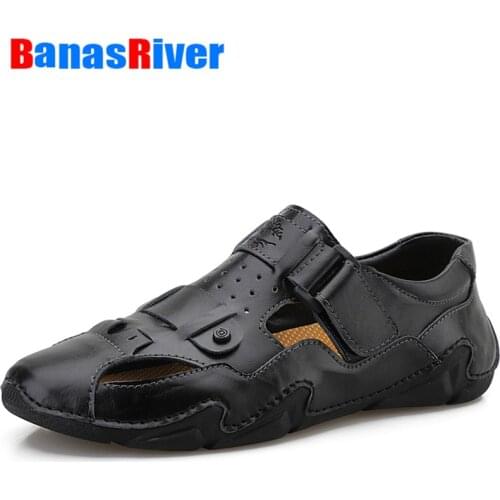 Sandali Uomo Sandalias Hombre Verano Para Summer Mens Sandals De Casa Sandalle Homme Beach Handmade Breathable Walking Driving