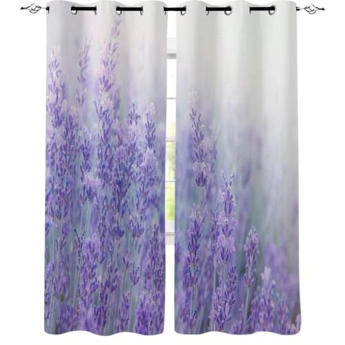 Fantasy Flower Lavender Plant Purple Curtains For Living Room Modern Window Curtains For Bedroom Curtains Drapes Blinds