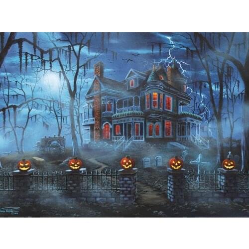 Siimoon Full Square/Round DIY Diamond Embroidery Halloween castle 5D Diamond Painting Rhinestone Mosaic Decor