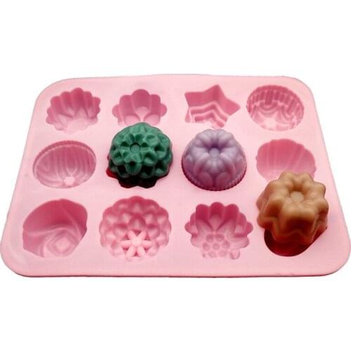 12 Holes Star Shape Flower Silicone Pudding Ice Cube Molds DIY Fondant Chocolate Baking Tools Candy Jelly Making Mould