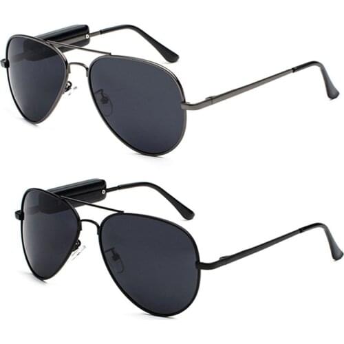 Bluetooth Sunglasses Metal Frame In Ear Headset with Mic Sport Smart Calling Sun Glasses for Commute Driving Walking