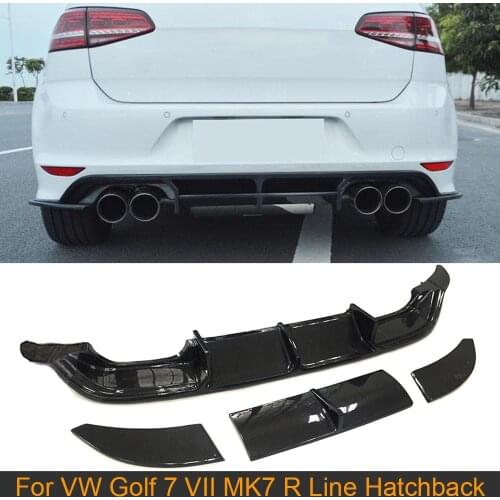 Carbon Fiber / FRP Rear Bumper Diffuser Lip For Volkswagen VW GOLF 7 VII MK7 R Line Hatchback 14-17 Car Rear Diffuser Lip 4PCS
