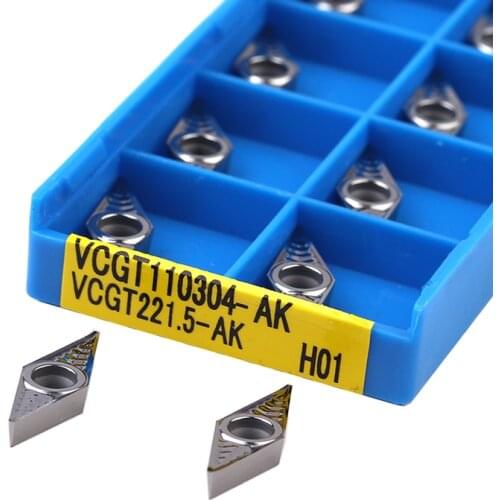 VCGT110302 VCGT110304 VCGT110308-AK H01 Milling inserts CNC lathe tools Carbide inserts For aluminum processing Cutting inserts