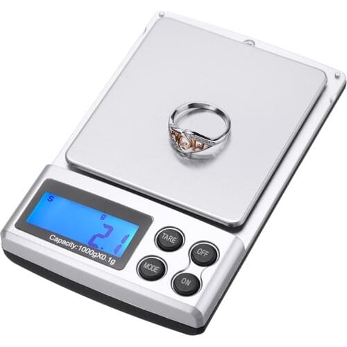 Mini Jewelry Scale 1000g/0.1g Precision Electronic Balance Grain Herb Weight Scales Pocket Digital Scales for Jewelry Gold Silve