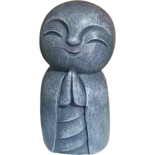 Japanese Happy Jizo Monk with Hands in Prayer Mini Statue Desk Shelf Decor