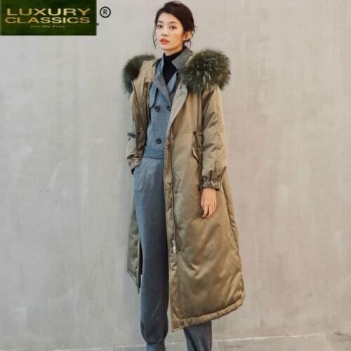 Down Winter Jacket Duck Women Long Down Coat Female Thick Slim Jackets Clothes Ladies Large Fur Hooded Warm Coats 7Y3118