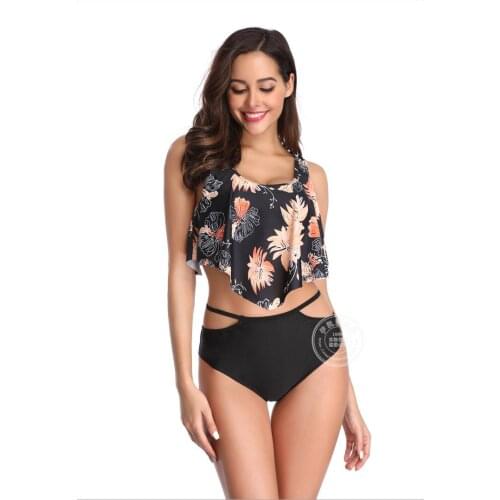 Two-piece Swimsuit Ladies High Waist Bikini Explosive Swimsuit In Europe And America Push Up Bikini Fashion Beach Bath Surfing