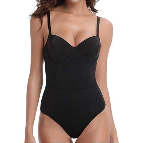 Women Sexy Shaper Lace Lingerie Bra Seamless Black Overbust Sling Corsets Waist Slim Tummy Control Shapewear Underwear Bodysuit