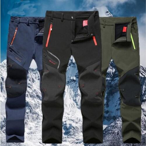 Winter Fleece Softshell Pants Men Outdoor Thicken Warm Waterproof Sprots Women Plus Size Camp Climb Fish Trekking Ski Trousers