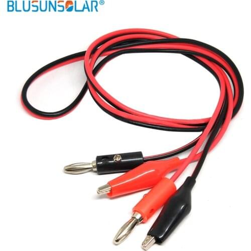 1M red and 1M back Alligator Cilp to AV Banana Plug Test Cable Lead Connector Dual Tester Probe 35mm Crocodile Clip