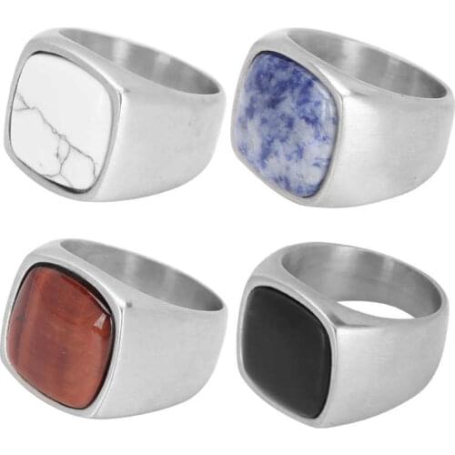 1Pc Stainless Steel Classic Steel Color Fashionable Finger Jewelry Accessory for Men